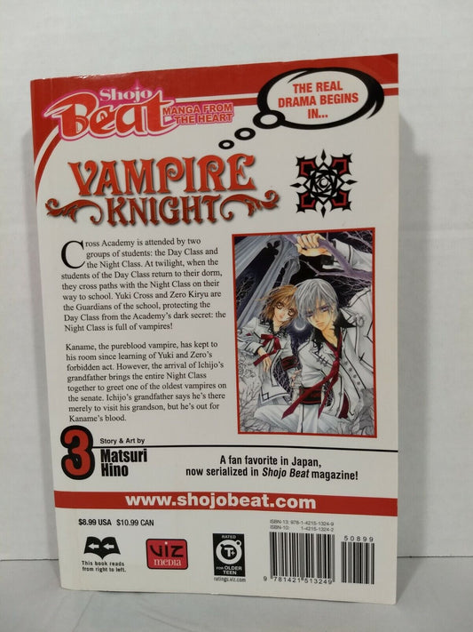 Vampire Knight, Vol. 3 by Matsuri Hino (Viz Media, Trade Paperback, English)