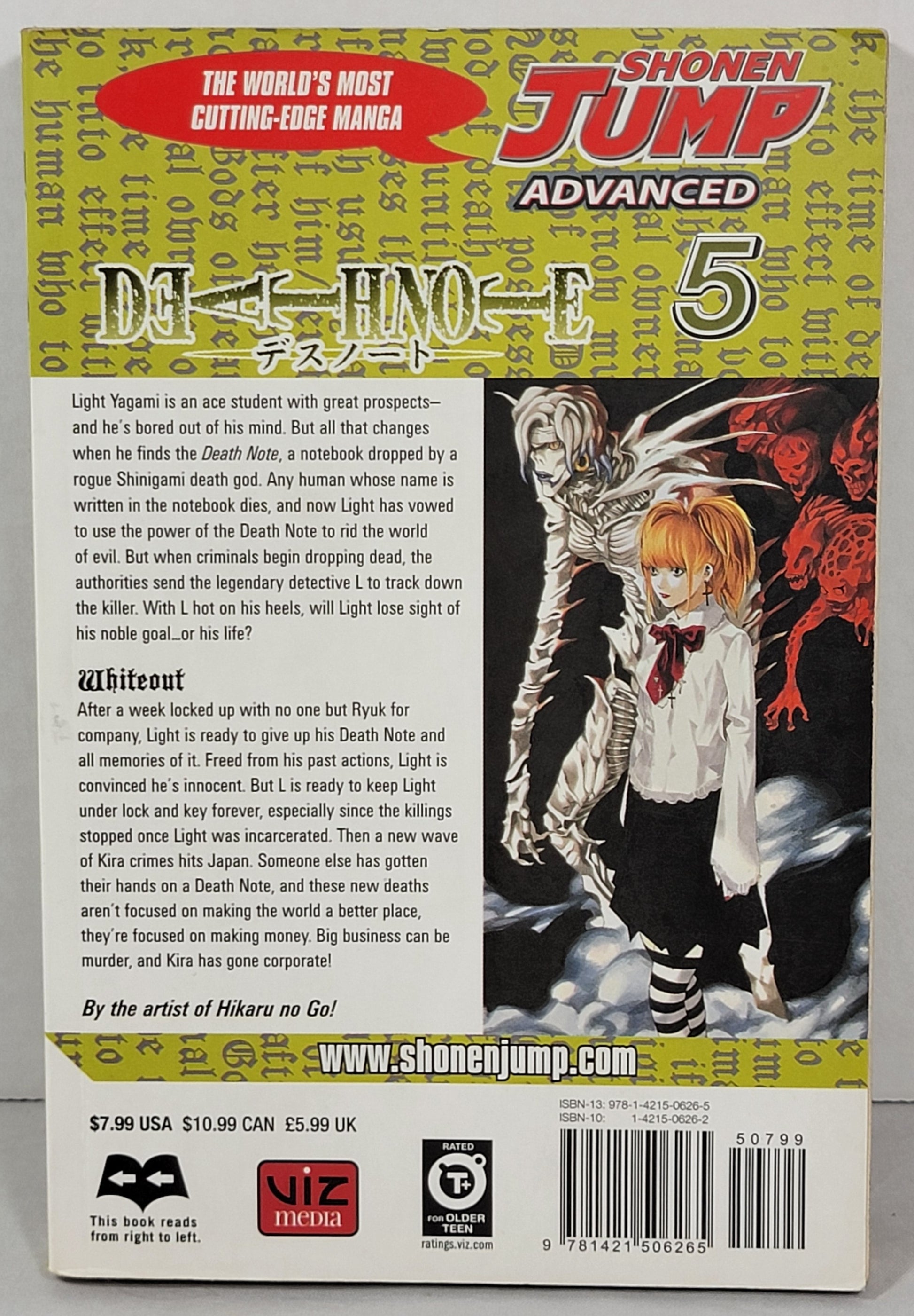 back cover Death Note Vol. 5