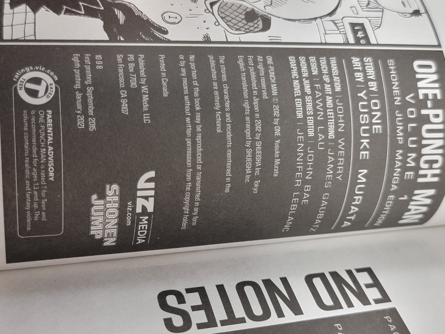 One-Punch Man #1 (Viz Media, English, Eighth Printing)