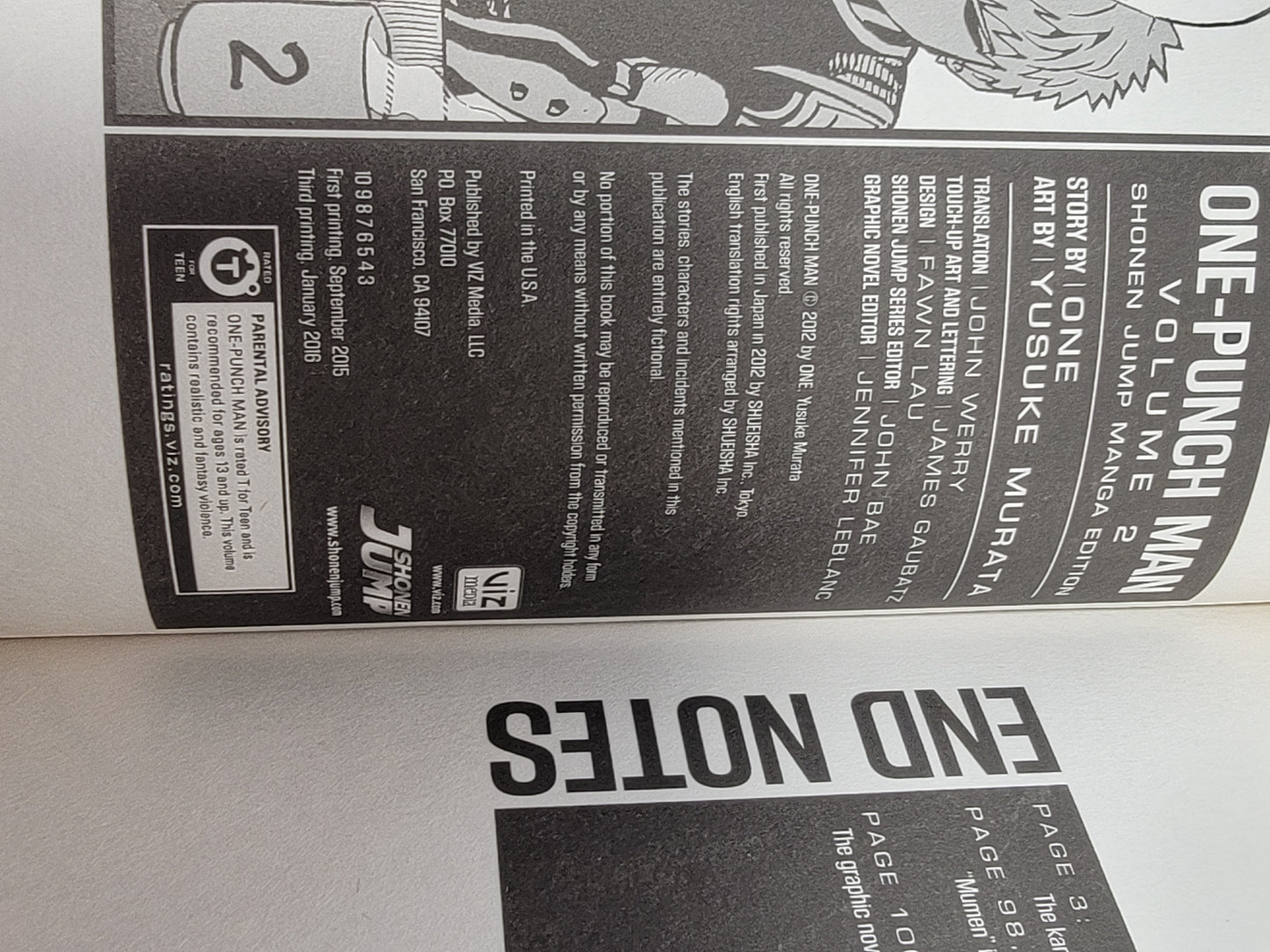 One-Punch Man #2 (Viz Media, English, Third Printing)