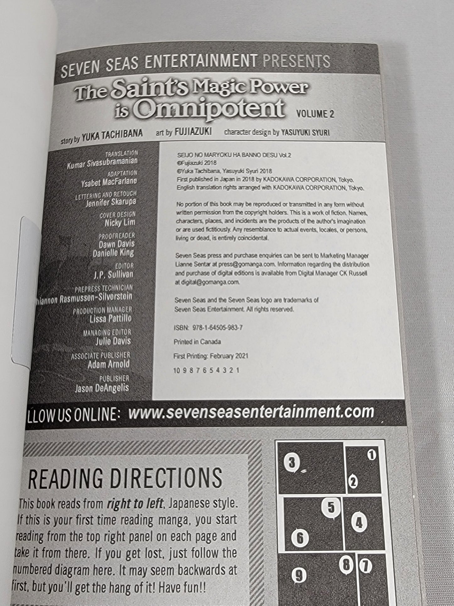 The Saint’S Magic Power Is Omnipotent #2 (Seven Seas, 2021, English, Tachibana)