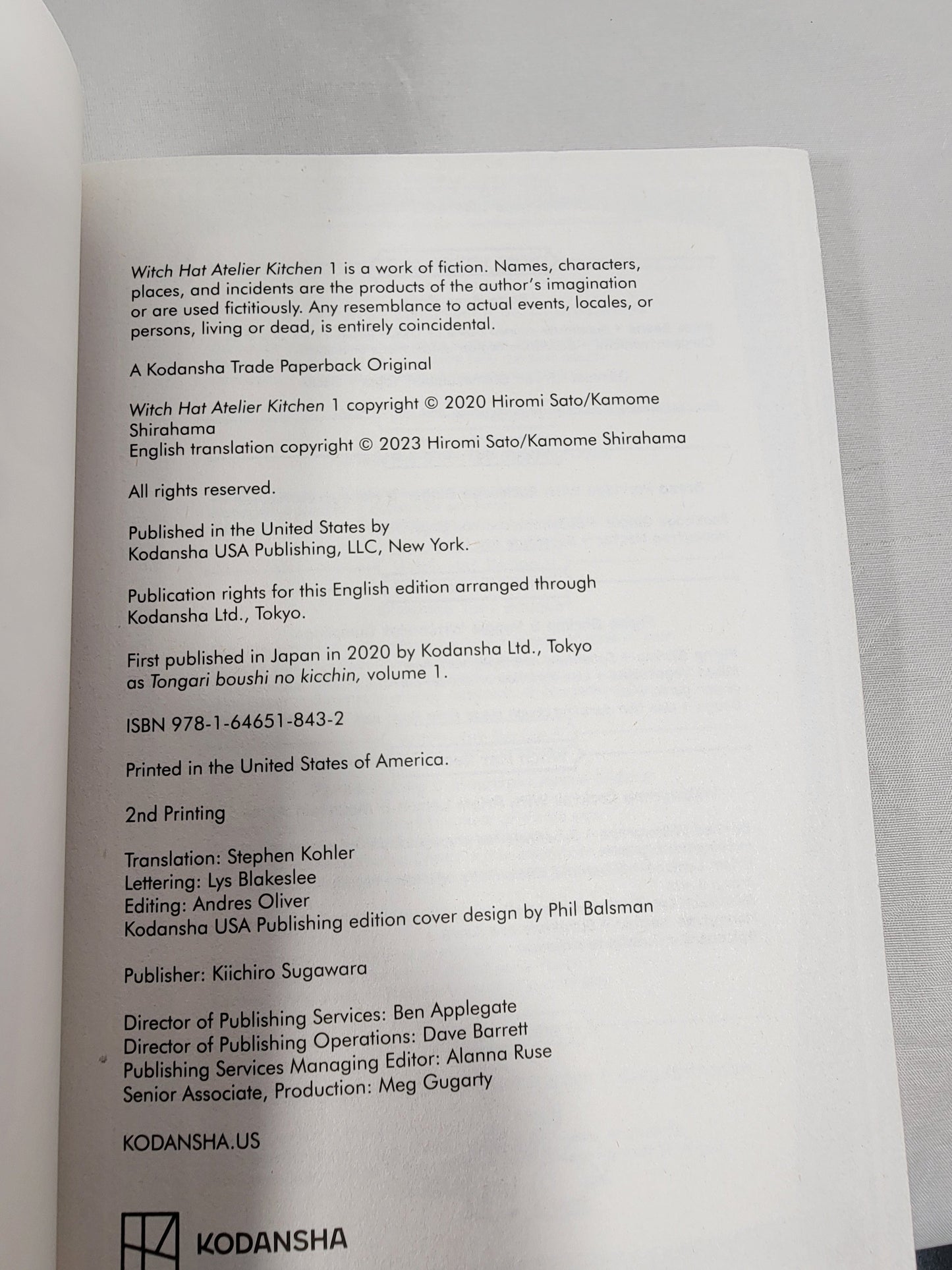 Witch Hat Atelier Kitchen #1 (Kodansha, 2023, English )