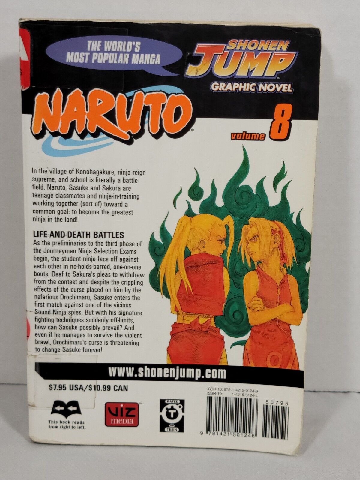 Naruto, Vol. 8 by Masashi Kishimoto Ex-Library copy