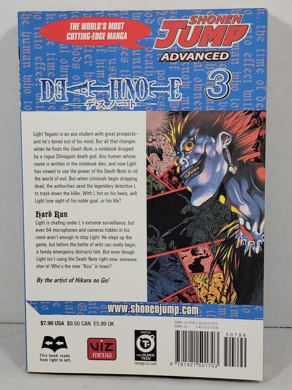 Death Note, Vol. 3 by Tsugumi Ohba (2006, Trade Paperback, English, Viz Media)