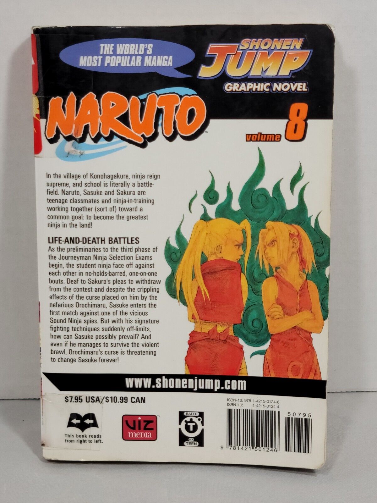 Naruto, Vol. 8 by Masashi Kishimoto Ex-Library copy