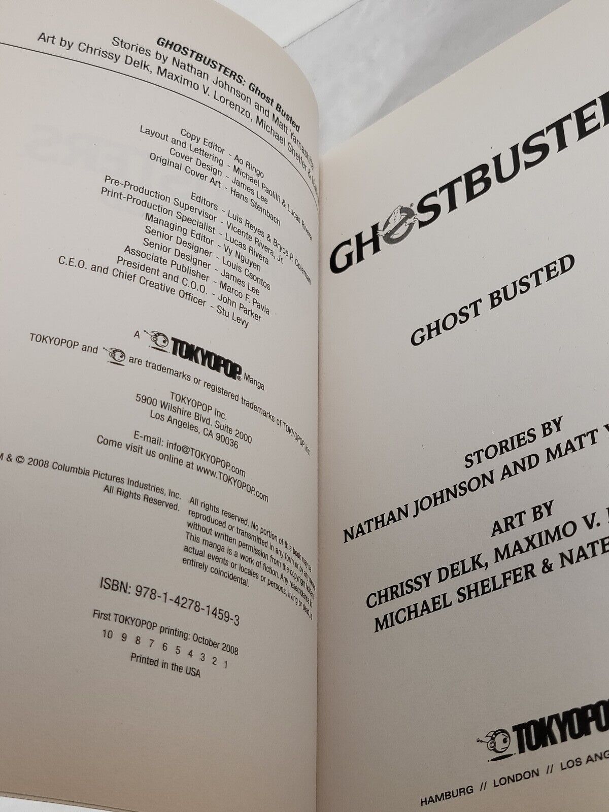 Ghostbusters, by Nathan Johnson (Tokyopop, English, 2008, Graphic Novel)