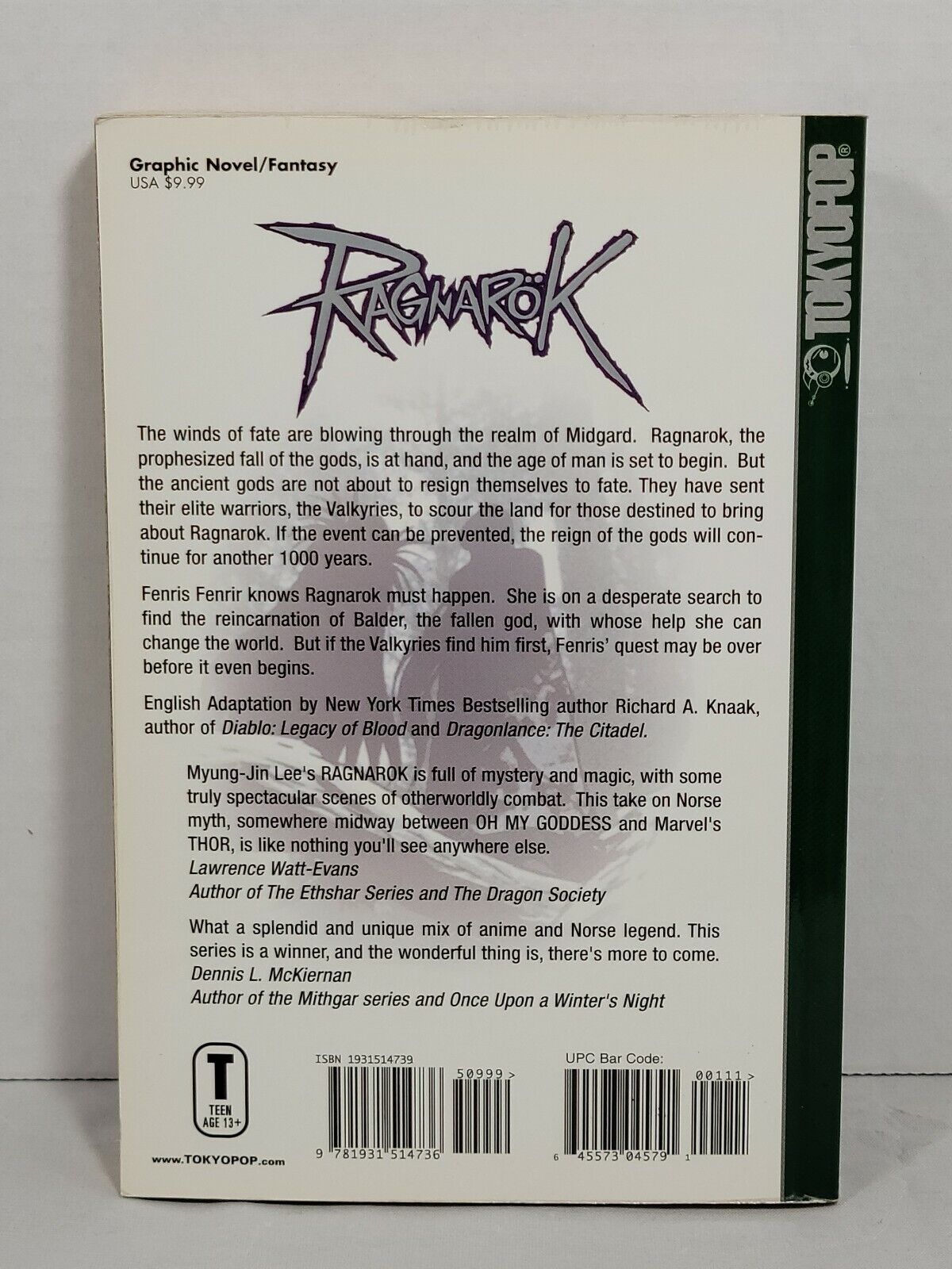 Ragnarok, Vol. 1 by Myung Jin Lee (Trade Paperback, Tokyopop)